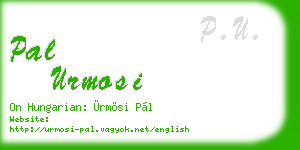 pal urmosi business card